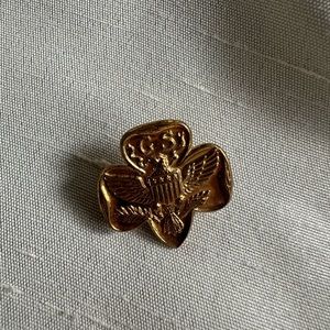 Vintage Gold Tone Metal Girl Scouts Pin 3/4" Tall